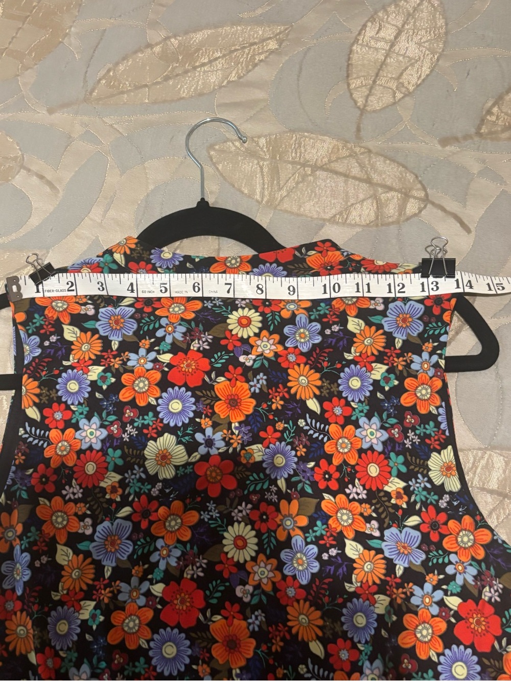 Anne Klein Black Floral Midi Dress with Red, Blue, and Yellow Flowers - Picture 5 of 5